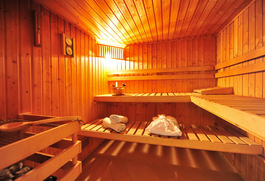 In der Hotelsauna können Sie nach einem ereignisreichen Tag herrlich entspannen.