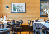 Das gemütliche Restaurant des Berghotels Alpenrast