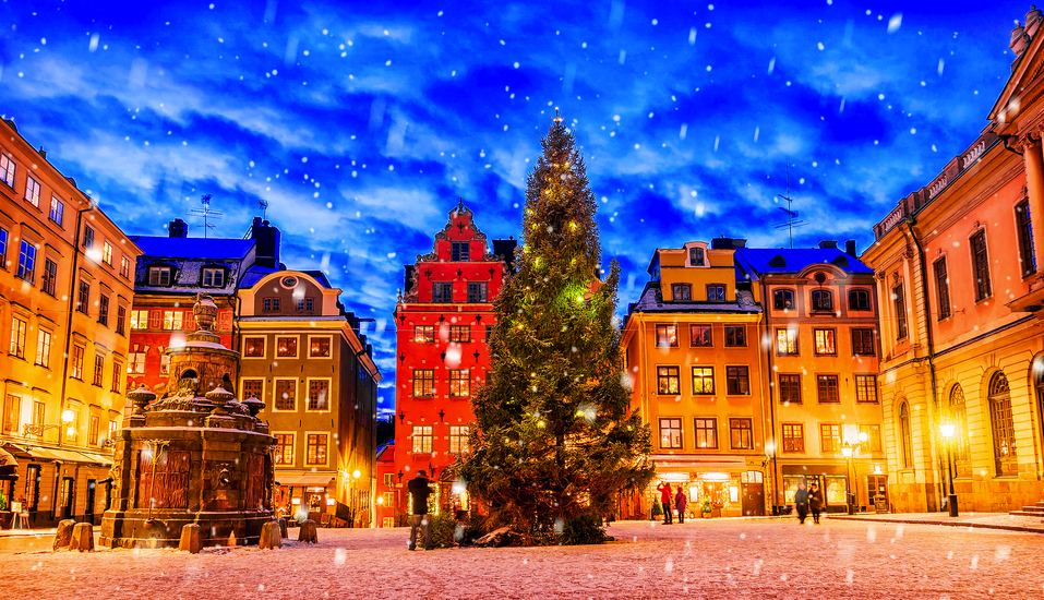 Die weihnachtlich geschmückte Altstadt „Gamla Stan