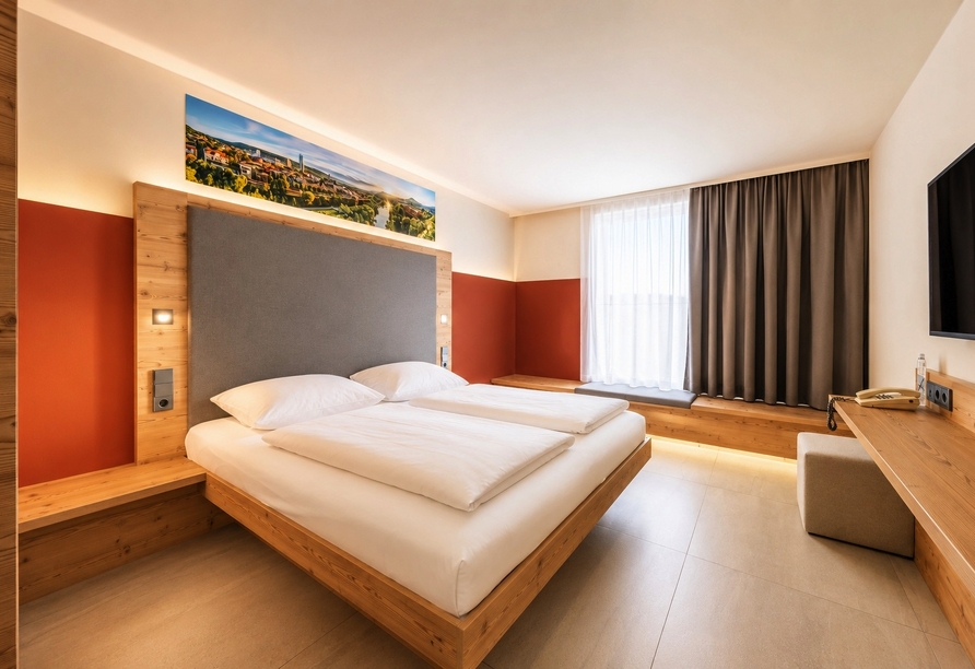 Beispiel für ein Doppelzimmer Stadblick/Poolblick