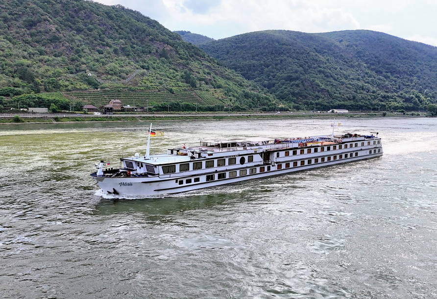 Ihr Schiff Veloria begleitet Sie bei Ihrer Radreise als schwimmendes Hotel.