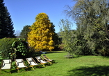 Entspannen Sie sich im großzügigen Hotelgarten!