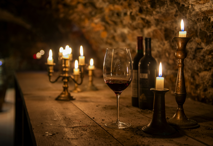 Im Gewölbe des Hotels wird es romantisch.