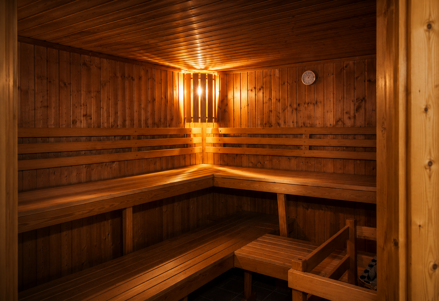 Die Sauna im Hotel Rodebachmühle lädt zum Entspannen ein.