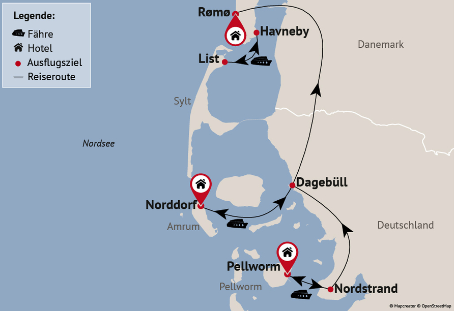 Reisezielkarte