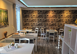 Das Restaurant lädt zu genussvollen Stunden in gemütlicher Atmosphäre ein.