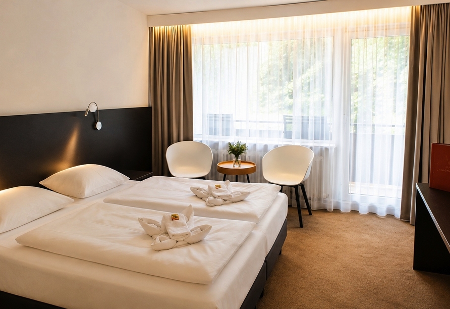 Beispiel eines Doppelzimmers Komfort Bergseite Balkon