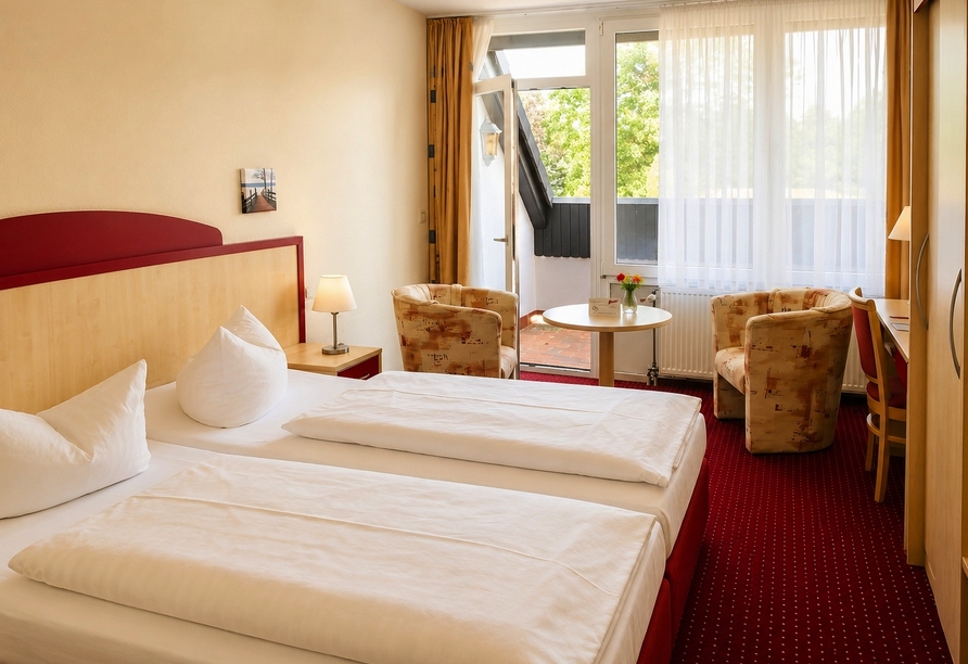 Beispiel eines Doppelzimmers mit Balkon