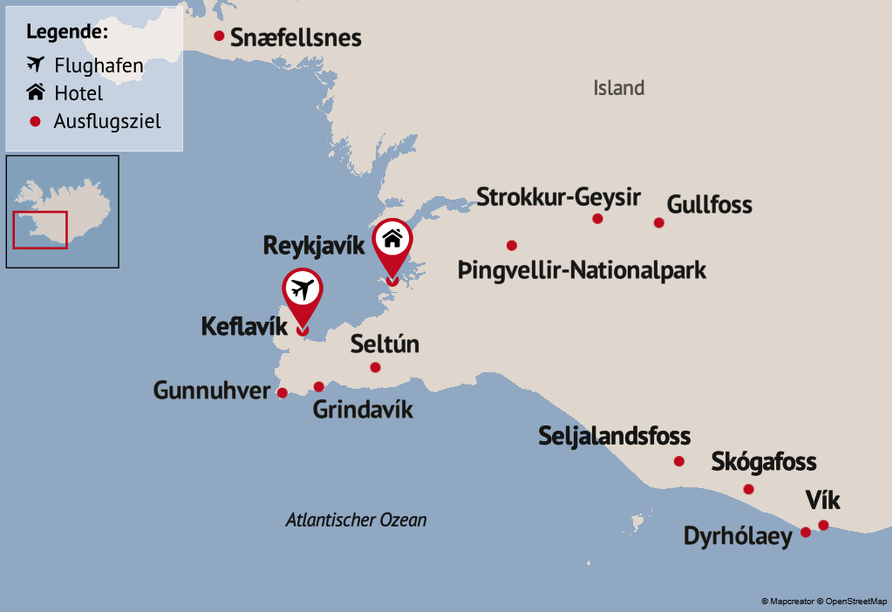 Reisezielkarte