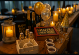 Festliche Silvesterdekorationen sorgen für stimmungsvolle Momente im Hotel.