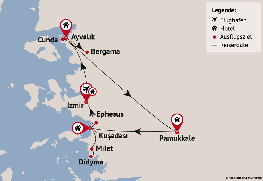 Reisezielkarte