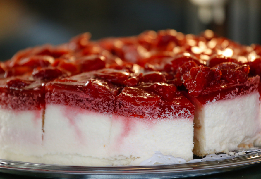 Freuen Sie sich auf Kuchen und süße Köstlichkeiten.