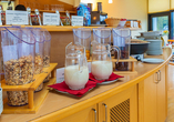 Freuen Sie sich auf eine große Auswahl am Frühstücksbuffet.
