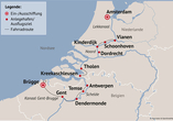 Ihre Reiseroute von Amsterdam nach Brügge