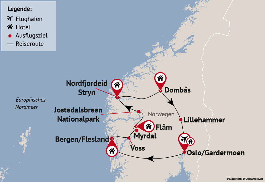 Reisezielkarte