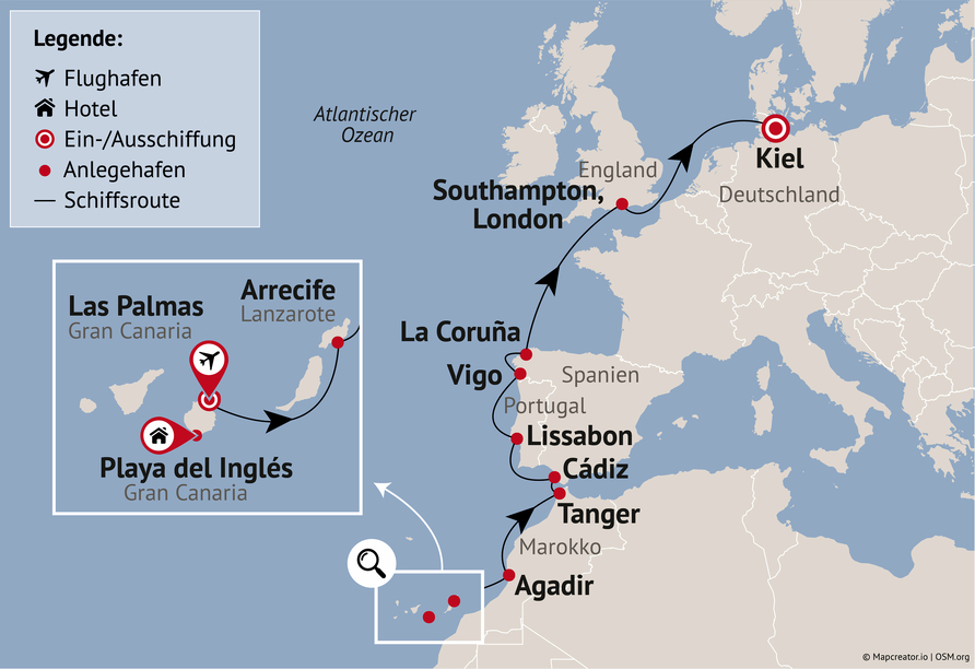 Ihre Reiseroute