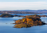 Freuen Sie sich auf faszinierende Landschaften im Herbst, zum Beispiel den Oslofjord.