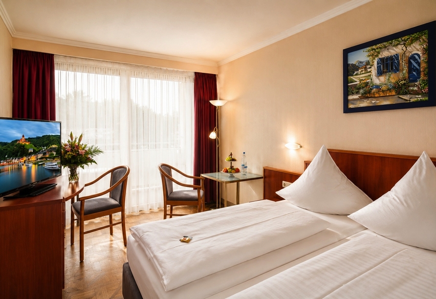 Beispiel eines Doppelzimmers mit Balkon