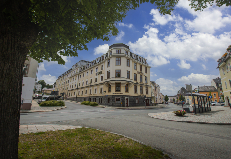 Blick auf das stilvolle Hotel Lengenfelder Hof