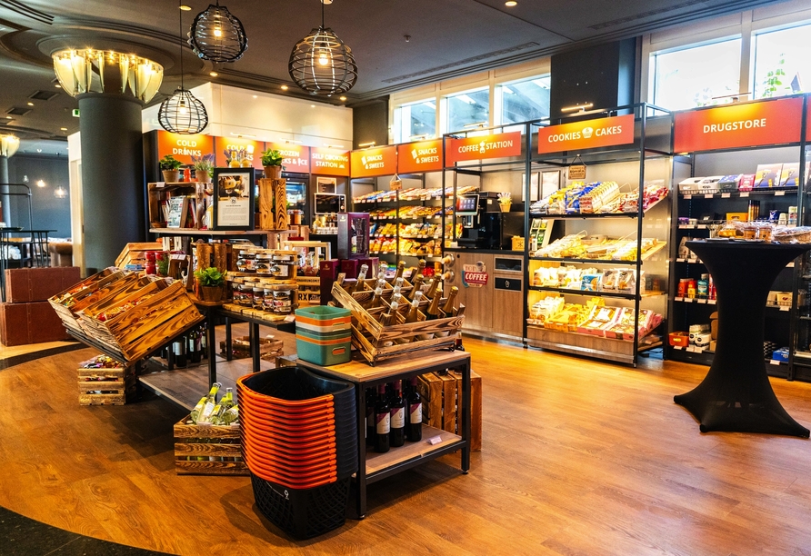 Im Hotel-Shop können Sie sich für Ihren City-Trip ausstatten.