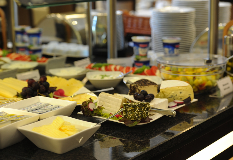 Freuen Sie sich auf einen genussvollen Start in den Tag am Frühstücksbuffet.