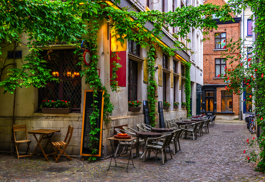 Die historische Altstadt von Antwerpen begeistert mit ihren prachtvollen Gebäuden und charmanten Gassen.