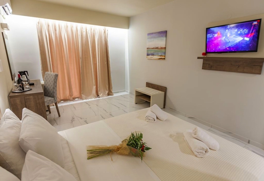 Beispiel eines Doppelzimmers im Harmony Rethymno Beach Hotel