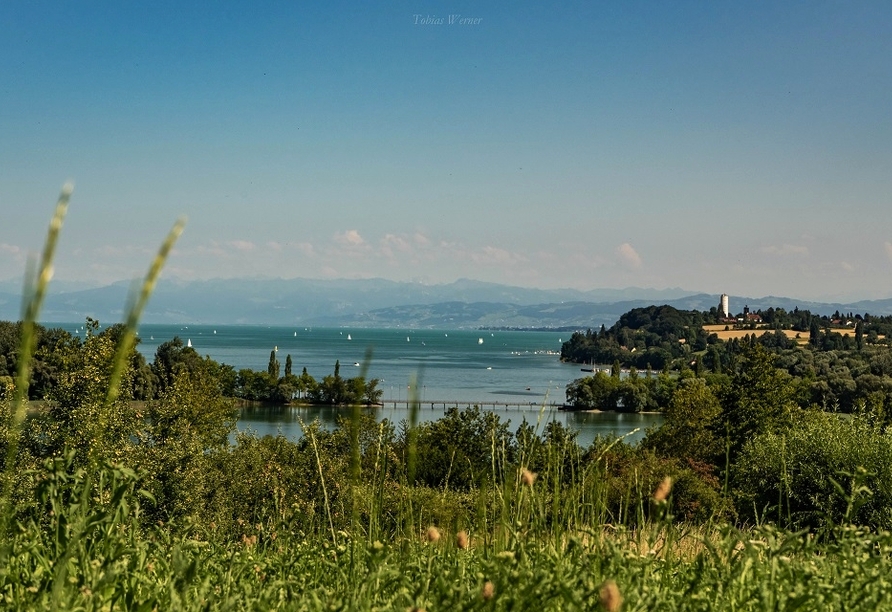 Genießen Sie den herrlichen Blick auf den Bodensee in Litzelstetten.