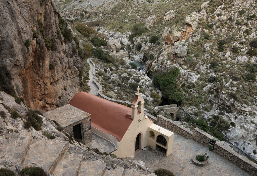 Blick auf die Kourtaliotiko-Schlucht
