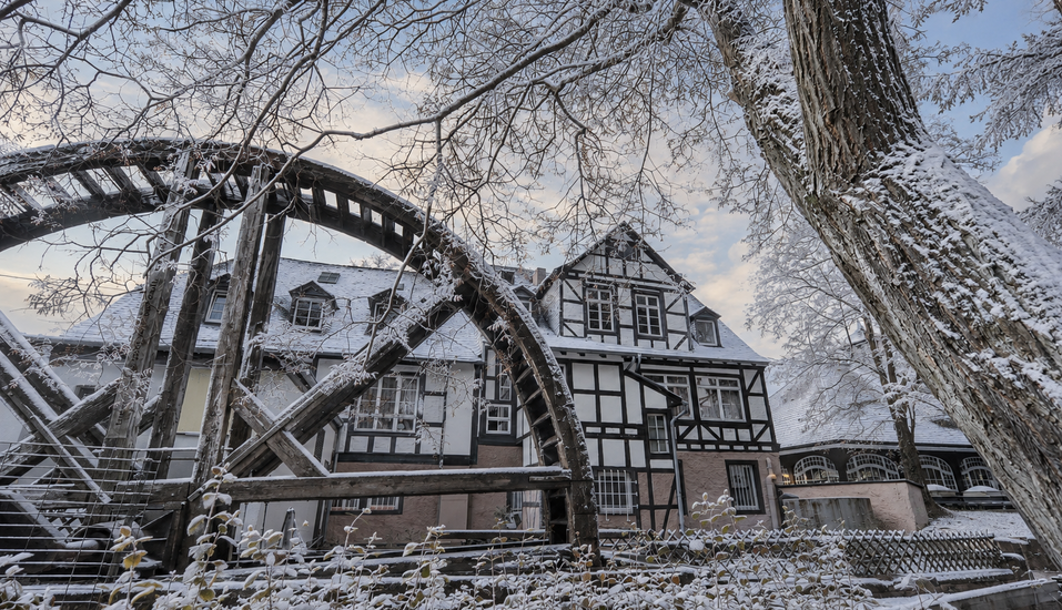 Das historische Wasserrad zählt zu den bekanntesten Wahrzeichen von Bad Kreuznach.