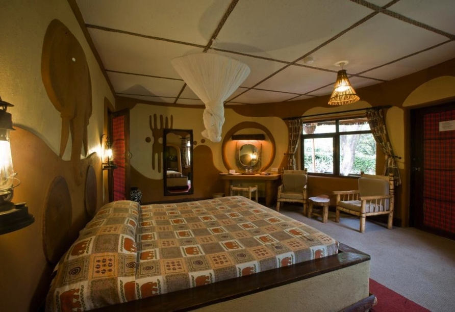 Beispiel eines Doppelzimmers im Beispielhotel Amboseli Sopa Lodge