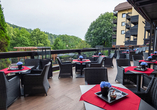 Genießen Sie erholsame Stunden auf der Terrasse des Parkhotels Luise in Bad Herrenalb.