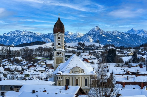 Blick auf Ihren Urlaubsort Nesselwang im Winter