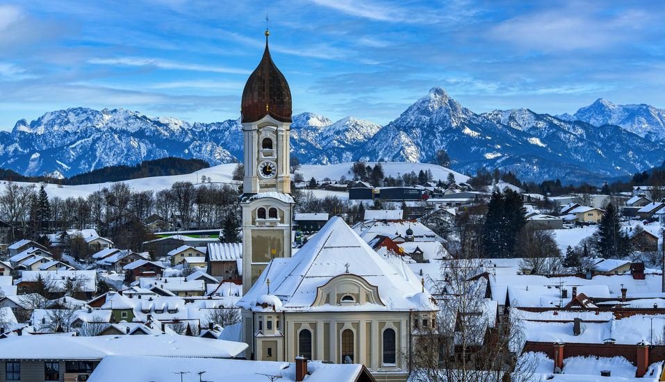 Blick auf Ihren Urlaubsort Nesselwang im Winter
