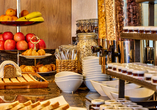 Das Frühstücksbuffet lässt keine Wünsche offen.