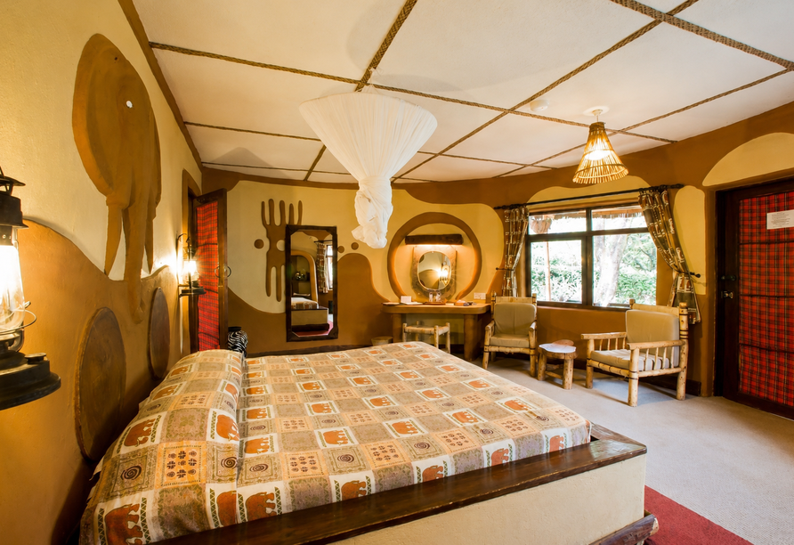 Beispiel eines Doppelzimmers im Beispielhotel Amboseli Sopa Lodge