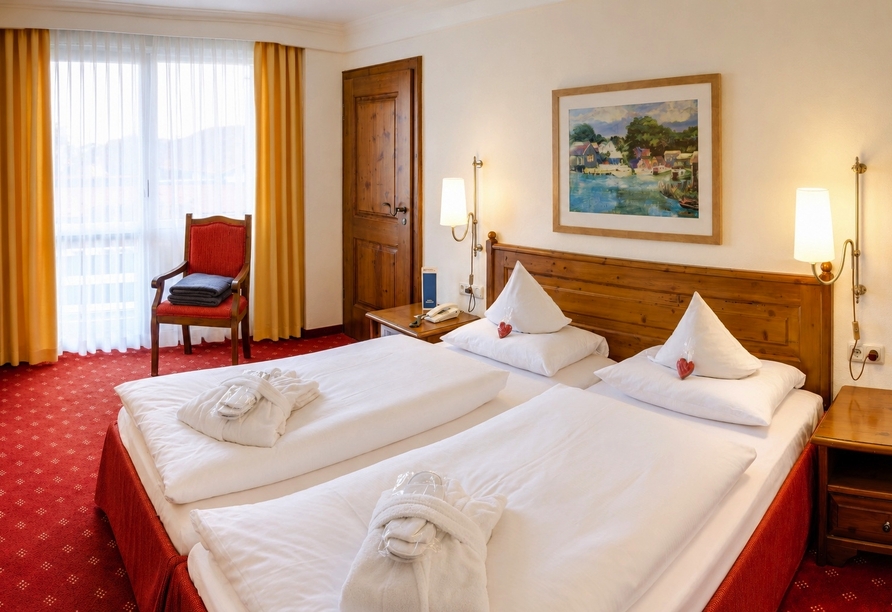 Beispielbild eines Doppelzimmers mit Zustellbett im DAS LUDWIG Sports Resort