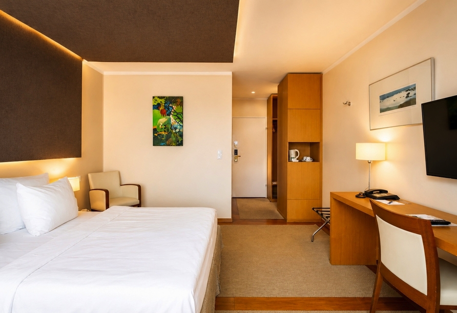 Beispielbild eines Doppelzimmers mit Zustellbett