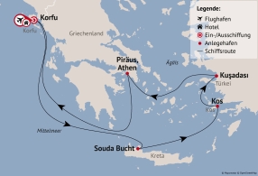 Ihre Reiseroute am 25.05.27 (am Reisetermin 11.05.27 Bodrum anstelle von Kuşadası)