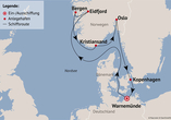 Ihre Reiseroute am 29.08.27 (am 04.07.27 Stavanger statt Eidfjord / am 01.08.27 Sandnes statt Eidfjord / am 15.08.27 Haugesund statt Eidfjord)