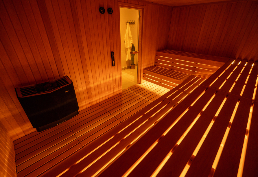 Angenehme Wärme sorgt in der Sauna für erholsame Auszeiten.