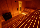 Angenehme Wärme sorgt in der Sauna für erholsame Auszeiten.