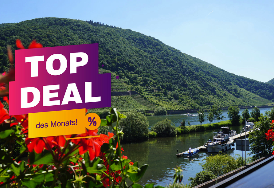 TOP-DEAL des Monats nur bei Buchung bis 11.08.26: Sparen Sie 15 % auf alle Reisetermine 2026 und reisen Sie zur besten Zeit an die Mosel.