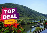 TOP-DEAL des Monats nur bei Buchung bis 11.08.26: Sparen Sie 15 % auf alle Reisetermine 2026 und reisen Sie zur besten Zeit an die Mosel.