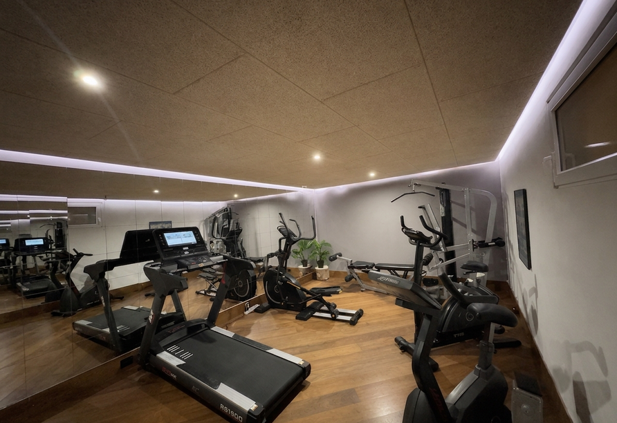 Powern Sie sich im Fitnessraum aus.
