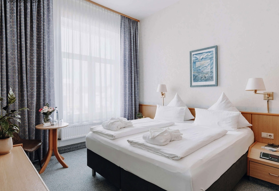 Beispielbild eines Doppelzimmers im Nordseehotel