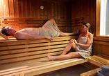 Die Finnische Sauna lädt zum Verweilen ein.