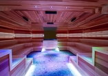 Die Sauna bietet ideale Bedingungen für entspannte Wohlfühlmomente.