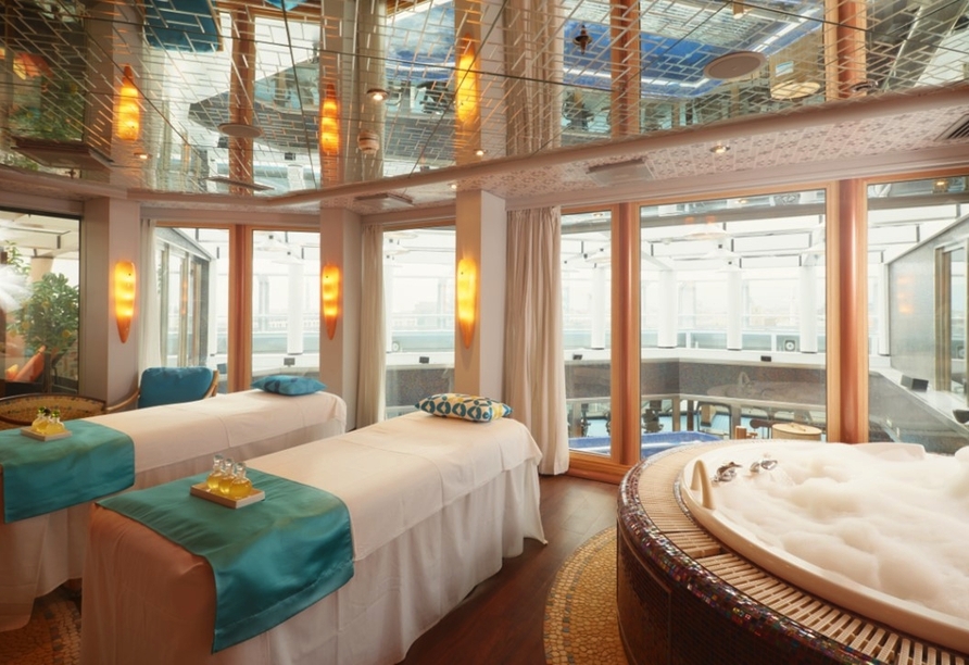Entspannen Sie im Wellnessbereich Solemio-Spa.