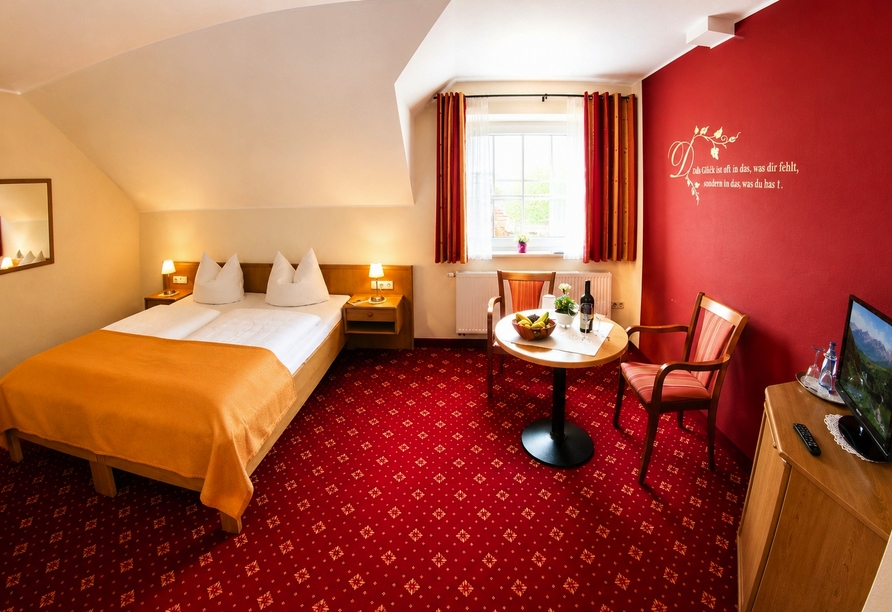 Beispiel für ein Doppelzimmer mit Zustellbett im Landgasthof Wüllner